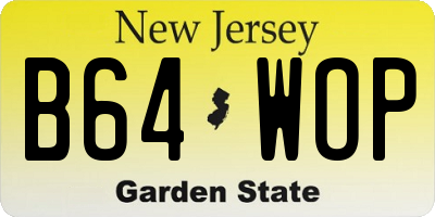 NJ license plate B64WOP