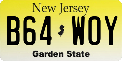 NJ license plate B64WOY