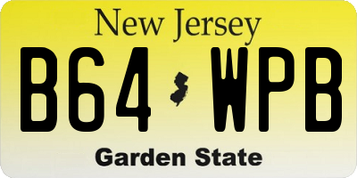NJ license plate B64WPB