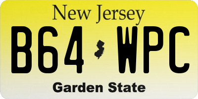 NJ license plate B64WPC