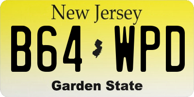 NJ license plate B64WPD