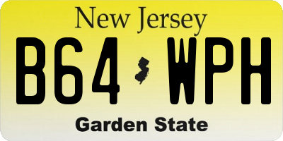 NJ license plate B64WPH
