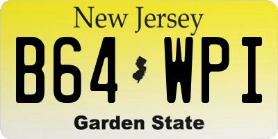 NJ license plate B64WPI