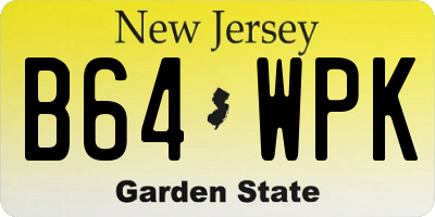 NJ license plate B64WPK