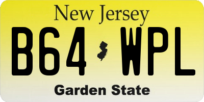 NJ license plate B64WPL