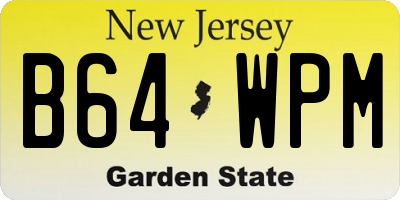 NJ license plate B64WPM