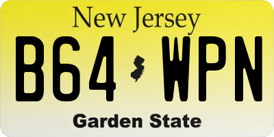 NJ license plate B64WPN