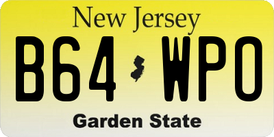 NJ license plate B64WPO