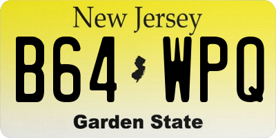 NJ license plate B64WPQ