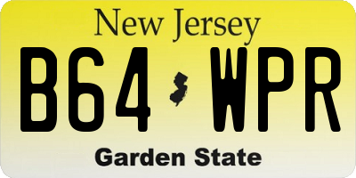 NJ license plate B64WPR