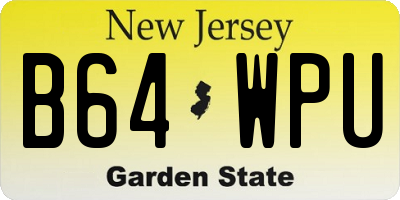 NJ license plate B64WPU