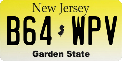 NJ license plate B64WPV