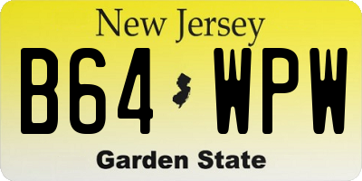 NJ license plate B64WPW