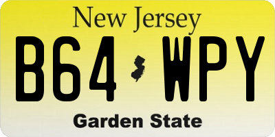 NJ license plate B64WPY