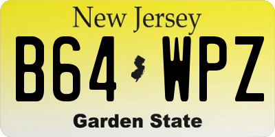 NJ license plate B64WPZ