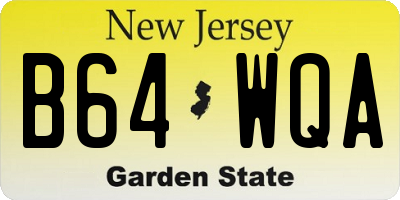 NJ license plate B64WQA