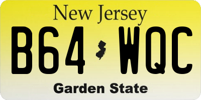 NJ license plate B64WQC