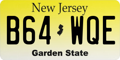 NJ license plate B64WQE