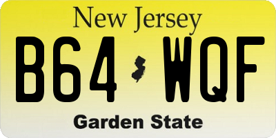 NJ license plate B64WQF