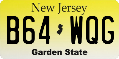 NJ license plate B64WQG
