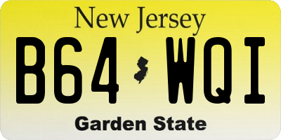 NJ license plate B64WQI