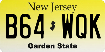 NJ license plate B64WQK