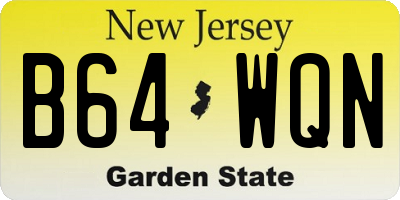 NJ license plate B64WQN