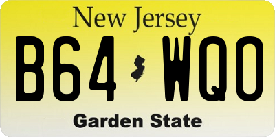 NJ license plate B64WQO