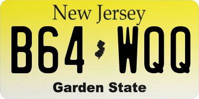 NJ license plate B64WQQ