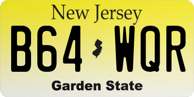 NJ license plate B64WQR