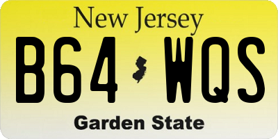 NJ license plate B64WQS