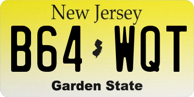 NJ license plate B64WQT