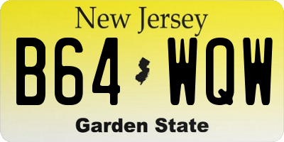 NJ license plate B64WQW