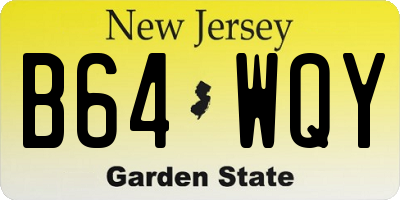 NJ license plate B64WQY