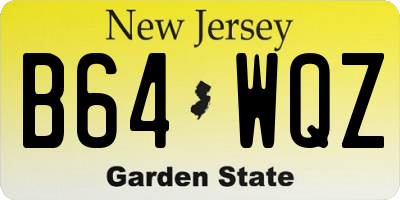 NJ license plate B64WQZ