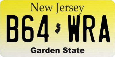 NJ license plate B64WRA