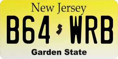 NJ license plate B64WRB