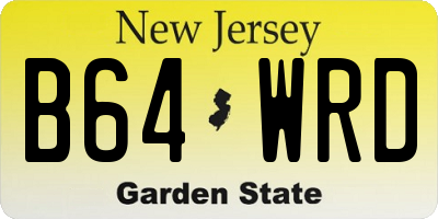 NJ license plate B64WRD