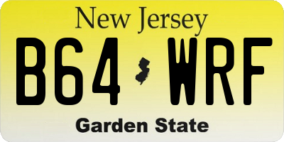 NJ license plate B64WRF