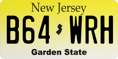 NJ license plate B64WRH