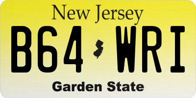 NJ license plate B64WRI