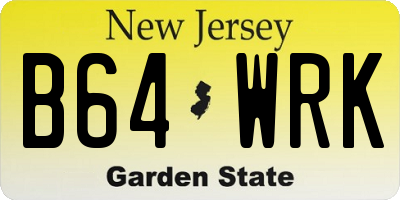 NJ license plate B64WRK