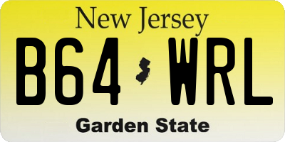 NJ license plate B64WRL