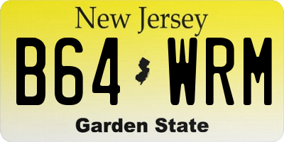 NJ license plate B64WRM