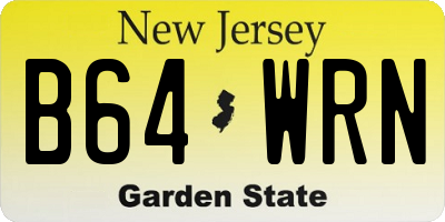 NJ license plate B64WRN