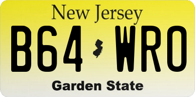NJ license plate B64WRO