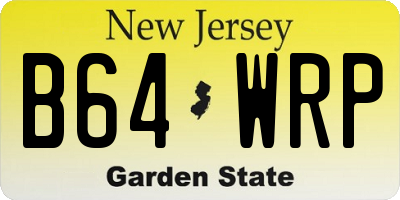 NJ license plate B64WRP