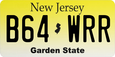 NJ license plate B64WRR