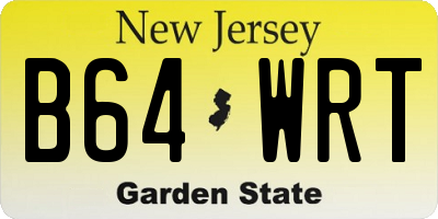 NJ license plate B64WRT
