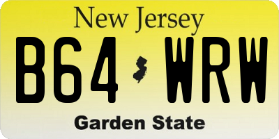 NJ license plate B64WRW